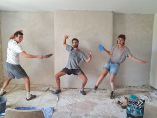 Enduits de finition chaux-sable à Douarnenez